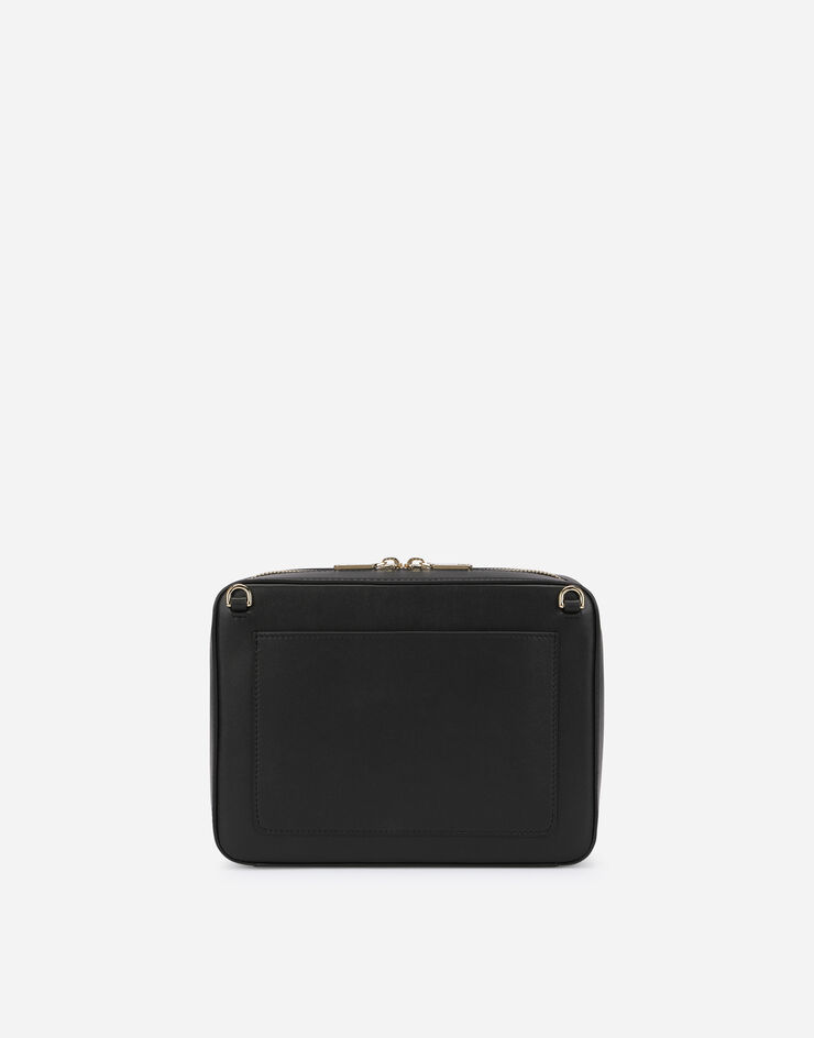 Dolce & Gabbana حقيبة كاميرا متوسطة DG Logo Bag من جلد عجل أسود BB7290AW576