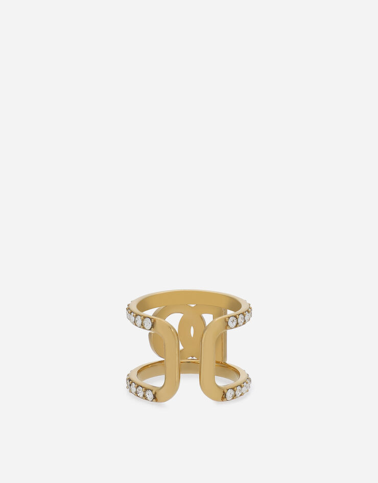 Dolce & Gabbana Ring mit Strassverzierungen und DG-Logo Gold WRO8L3W1111