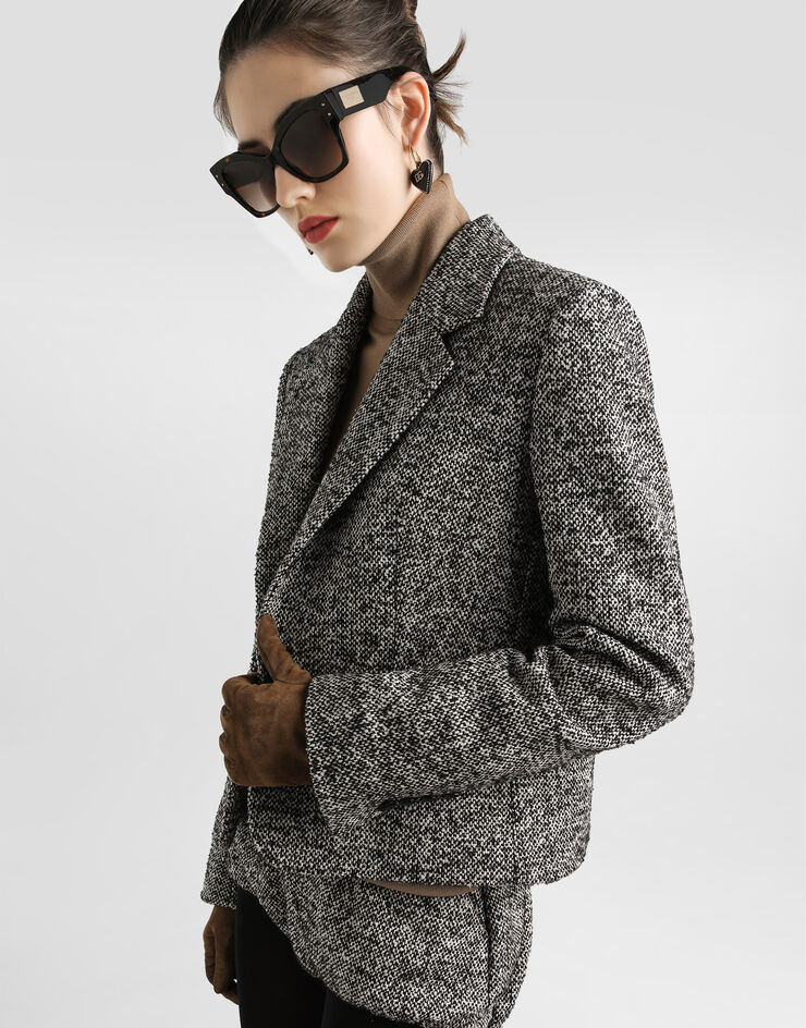 Dolce & Gabbana Jacke aus gesprenkeltem Wollmischgewebe Mehrfarbig F29NGTFMZAK