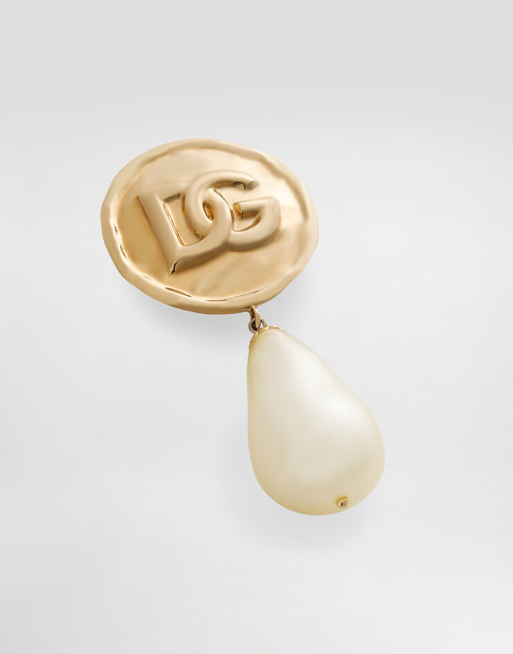 Dolce&Gabbana Earrings with DG logo and teardrop pendants Dolce&Gabbana Earrings with DG logo and teardrop pendants Gold WEP8L5W1111