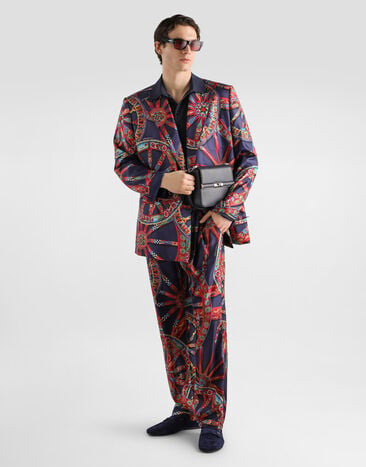 Dolce & Gabbana Carretto-print silk twill double-breasted portofino jacket Multicolor G2WN6TIS131