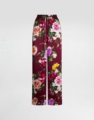 Dolce & Gabbana Rose-print satin vanity trousers Multicolor I3J79WIS11B