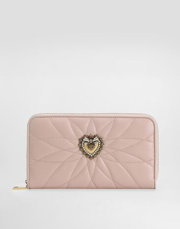 Dolce & Gabbana Zip-around Devotion wallet in nappa leather Pale Pink BI0473AV967