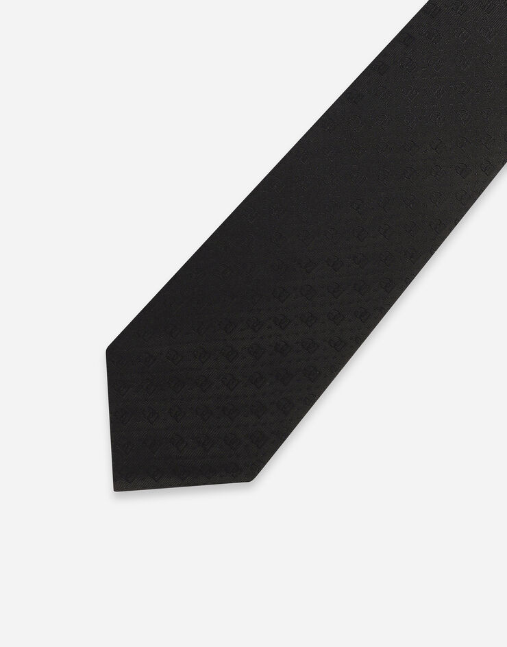 Dolce&Gabbana 8-cm silk jacquard blade tie with DG logo Black GT147EG0JQZ