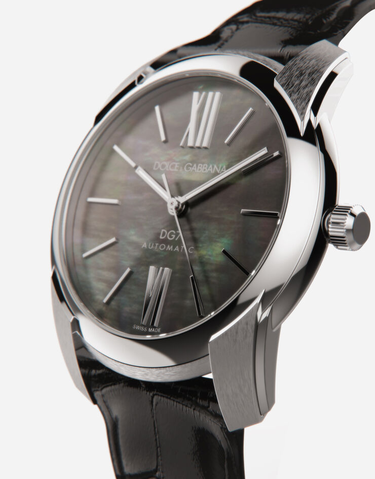 Dolce & Gabbana Uhr DG7 aus stahl mit schwarzem perlmutt SCHWARZ WWFE1SWW059