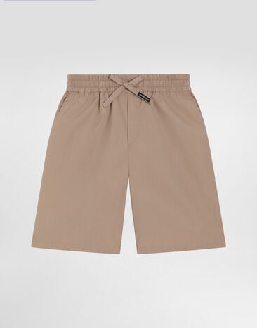 Dolce & Gabbana Bermudashorts aus Popeline mit DG-Patch Beige L43Q54G7P0L