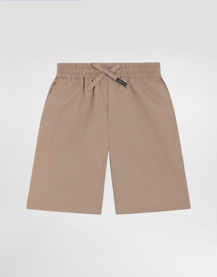 Dolce & Gabbana Bermudashorts aus Popeline mit DG-Patch Beige L43Q54G7P0L