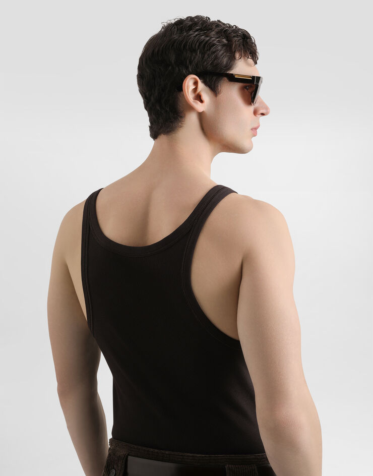 Dolce & Gabbana Ribbed tank top Dolce & Gabbana Ribbed tank top Brown G8SV9ZFU7AV