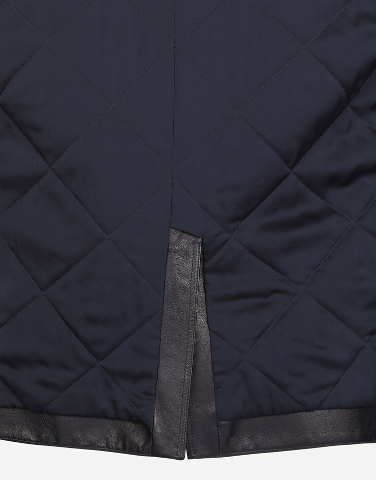 Dolce & Gabbana Zweireihiger Caban aus Leder Blau G041XLHULT0