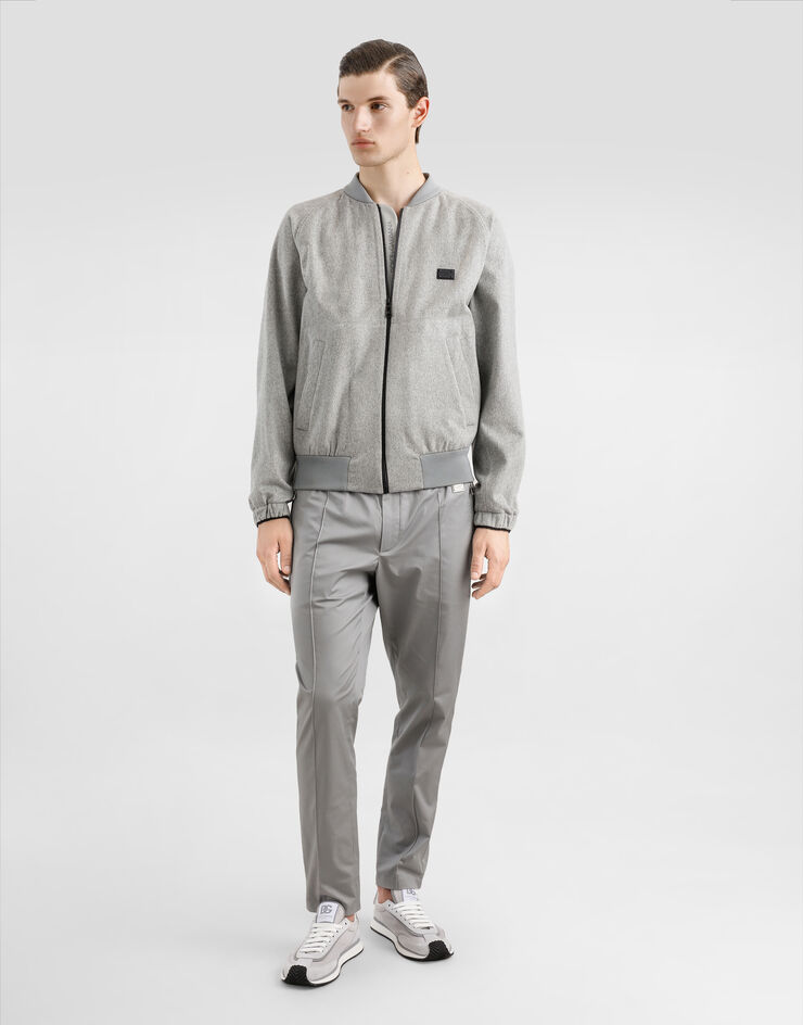 Dolce & Gabbana Cashmere and wool bomber jacket with tag Grey G9BJWTFU2ST