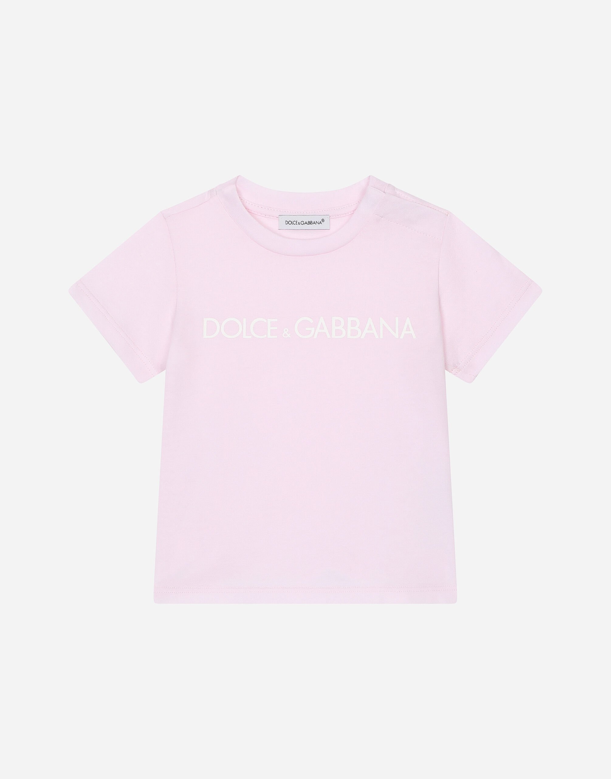 DolceGabbanaSpa Jersey T-shirt with logo print Pink L1JWHMG7KR1