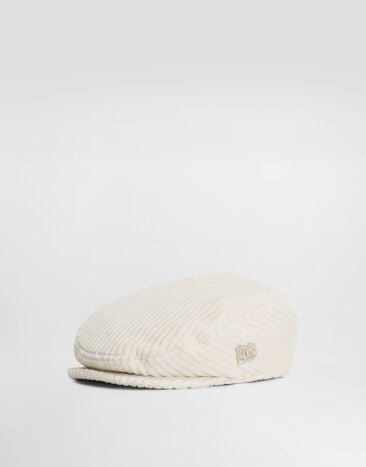Dolce & Gabbana Stretch corduroy flat cap White LN5H68FUWC5