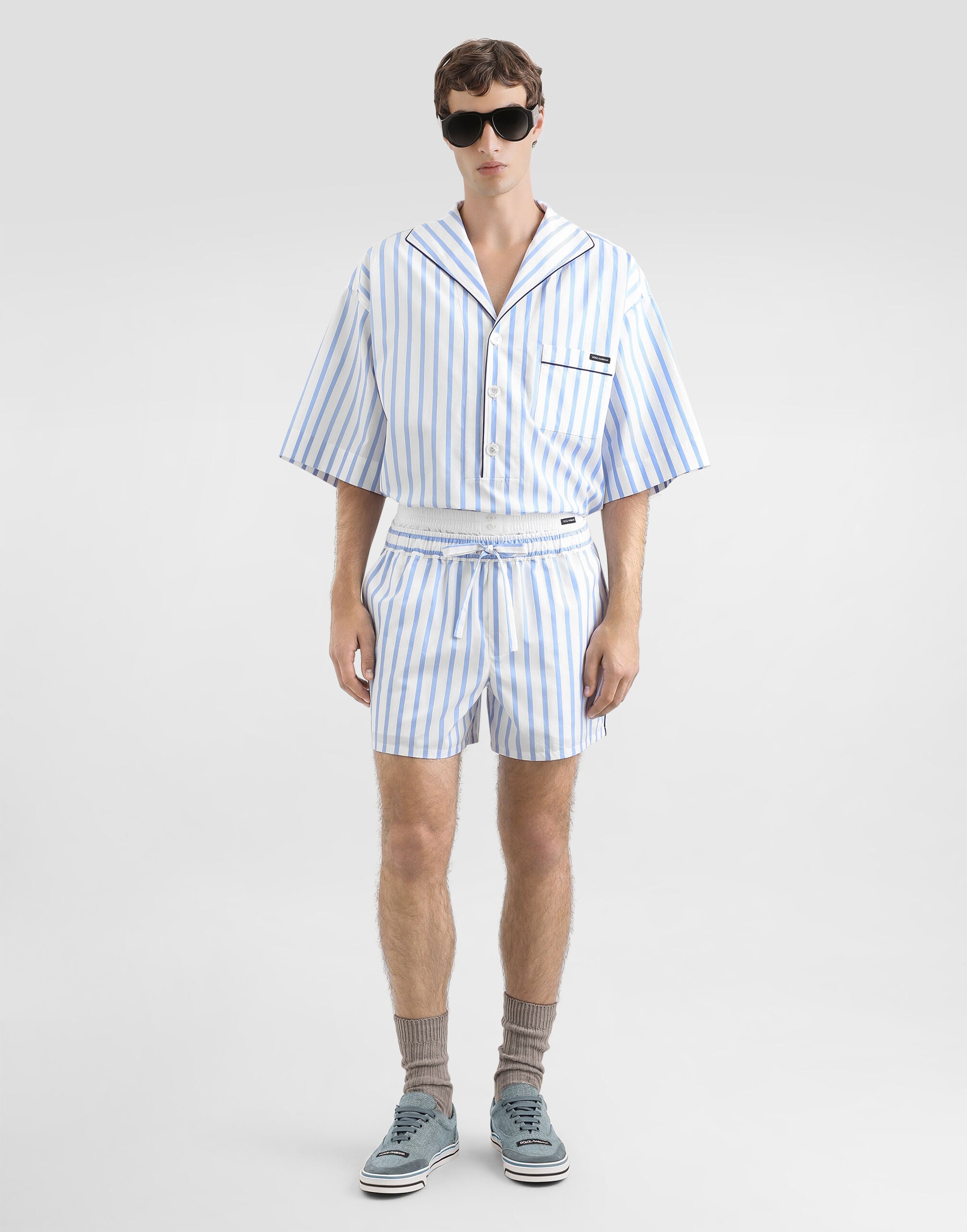 DOLCE & GABBANA ドルチェアンドガッバーナ ショート Striped poplin bermuda shorts in Multicolor for Men