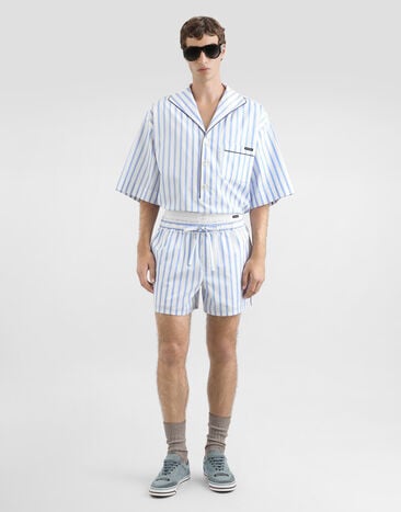 Dolce & Gabbana Striped poplin bermuda shorts Multicolor GP1N7TFR52W