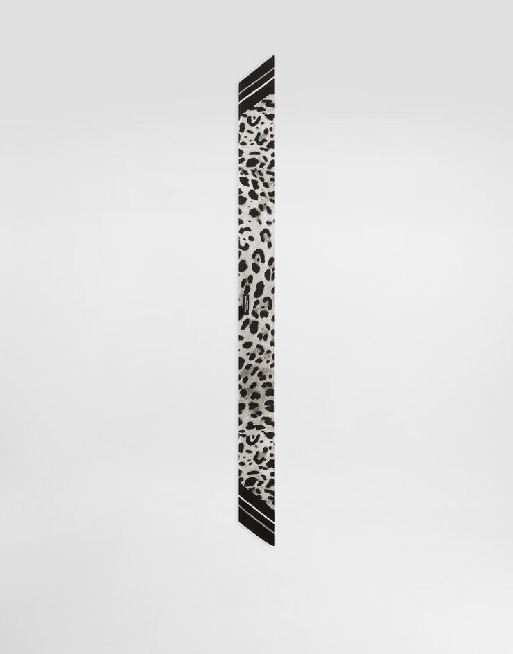 Dolce & Gabbana وشاح رأس تويل بطبعة فهد (6x100) مطبعة FS215AGDCUW