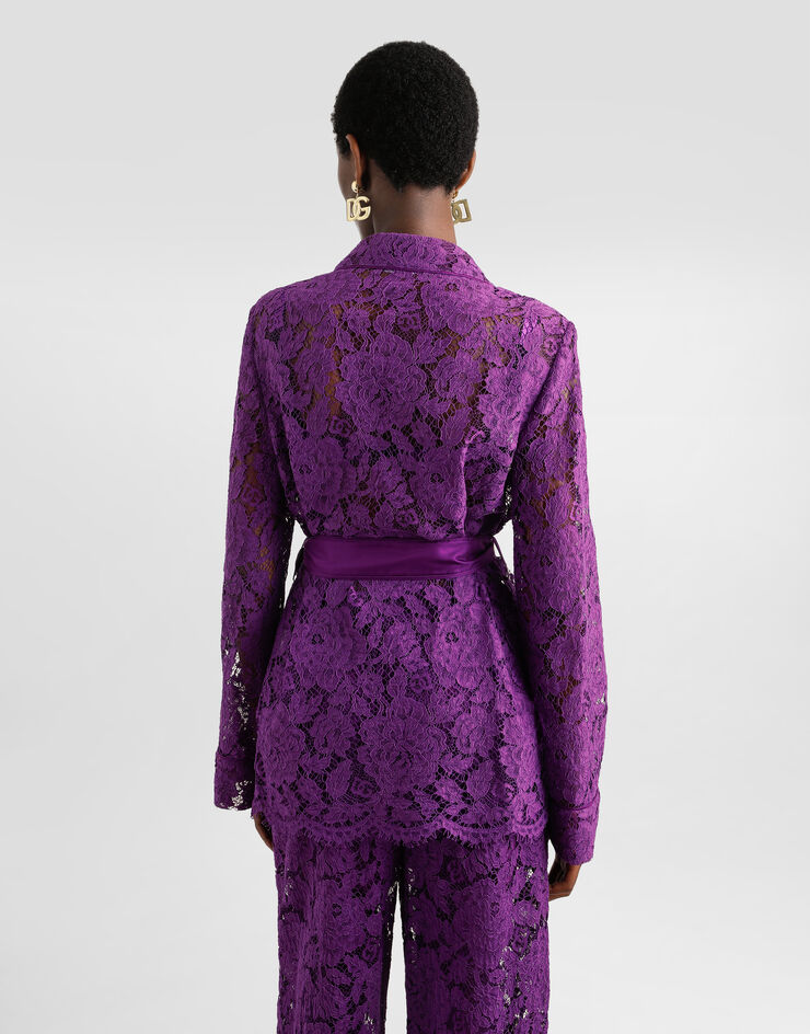 Dolce & Gabbana 花卉蕾丝 Vanity 衬衫 紫 F5R56THLM7L