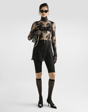 Dolce & Gabbana One-piece cordonetto lace dress Black F6TNTTHLMQM