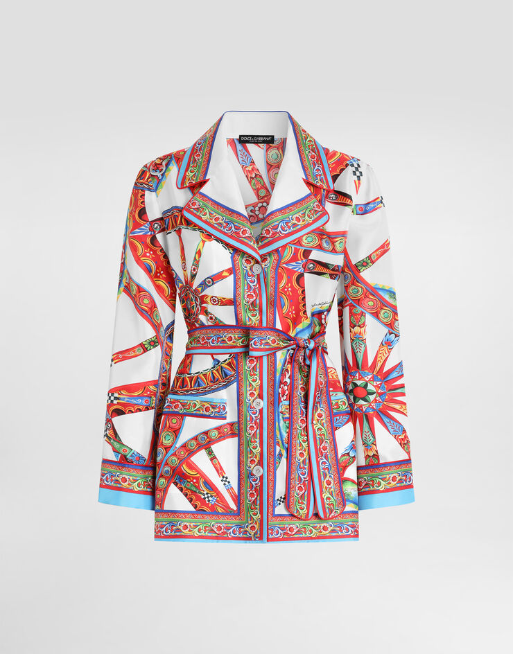 Dolce & Gabbana carretto-print silk twill vanity shirt multicolore F5Q03TGDDTI
