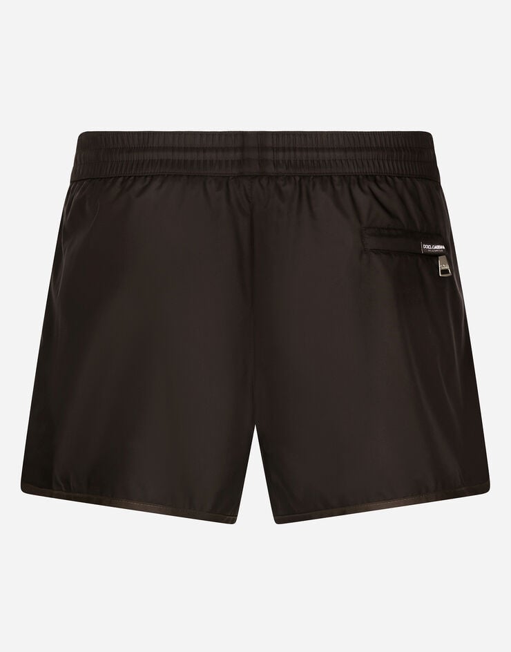 Dolce & Gabbana Swim shorts with contrasting band Multicolor M4E85TFUSFW