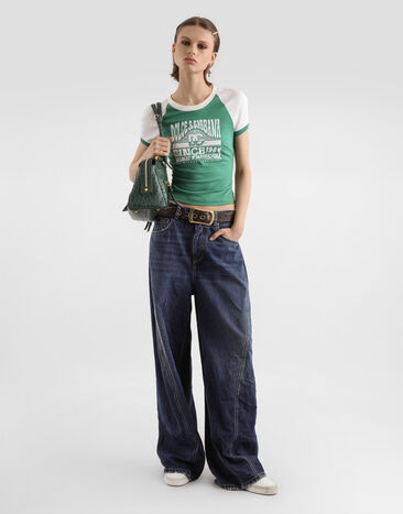 Dolce & Gabbana تي شيرت من جيرسي بطبعة Green F8V88TGDDMU