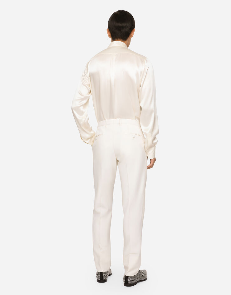 Dolce & Gabbana Silk satin Martini-fit shirt White G5JL8TFU1AU