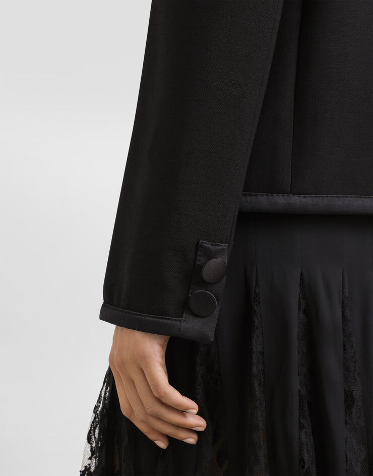 Dolce & Gabbana Single-breasted jacket in double crêpe Black F27EBTFU2L8