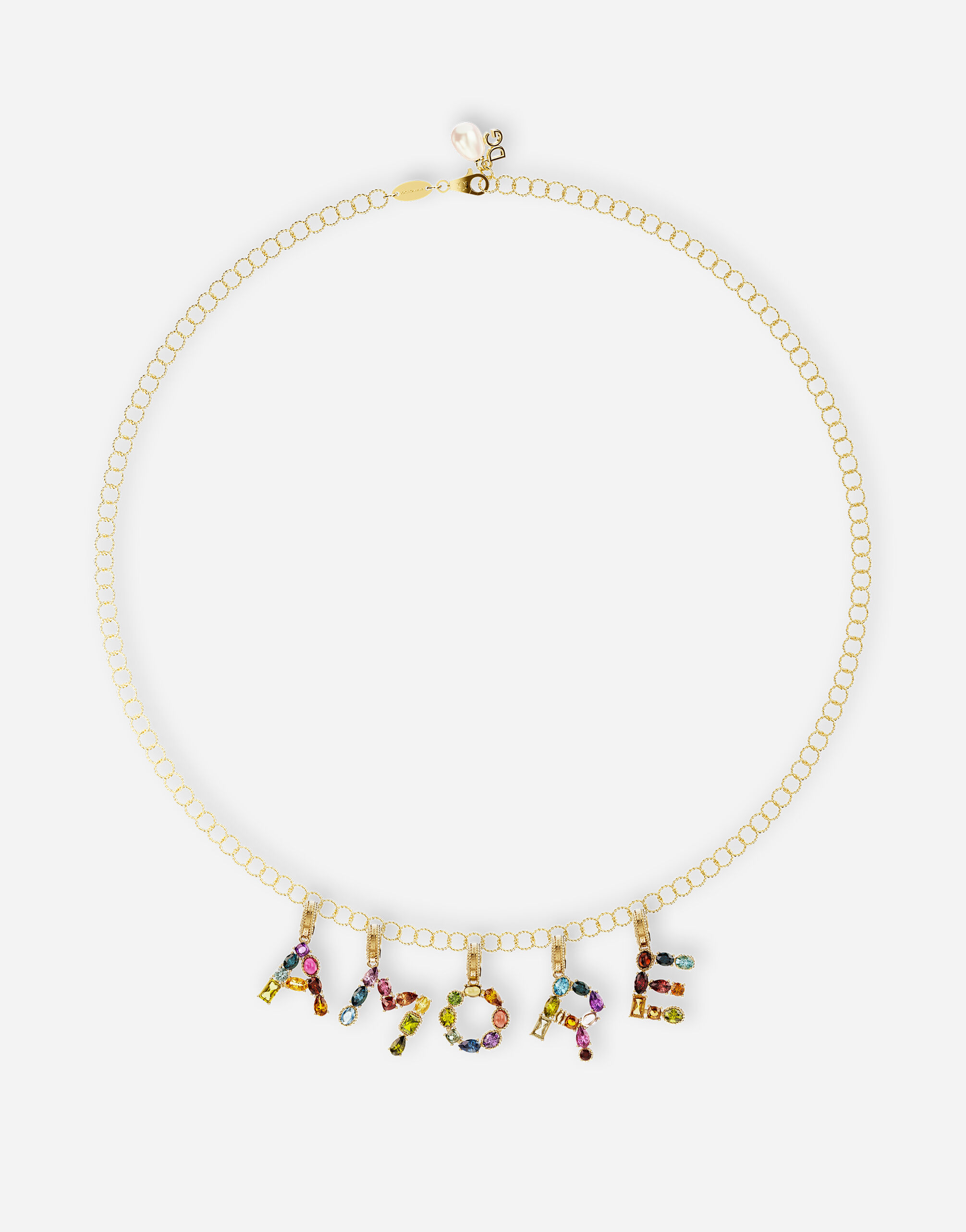 DOLCE & GABBANA レインボーアルファベットN18Ktチャーム ゴールドのウィメンズ チャーム「N」 レインボーアルファベット
