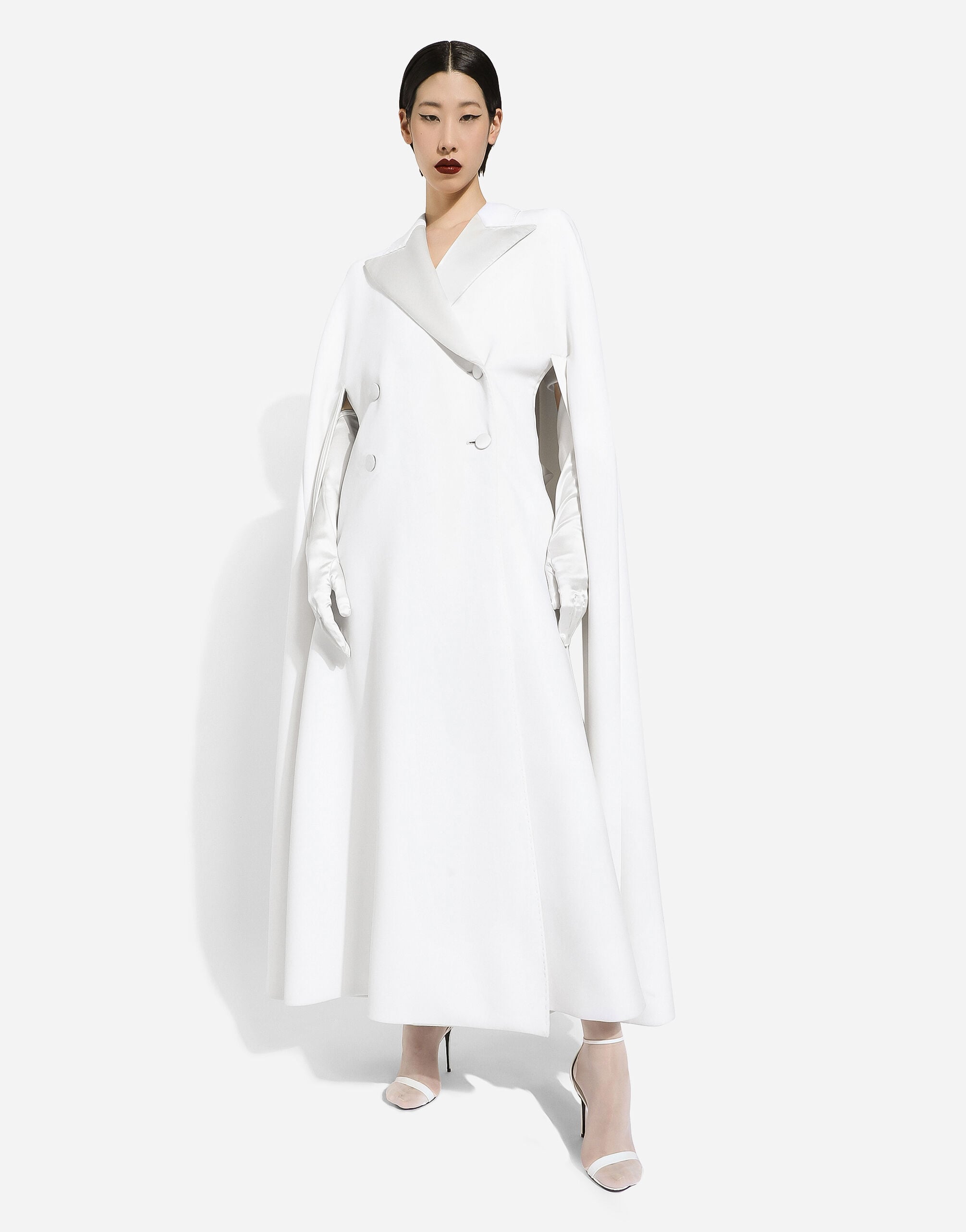 Double-breasted wool cape - thumbnail 7