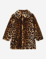 DolceGabbanaSpa Leopard-print faux fur coat Black L5JBO1G7KZ8