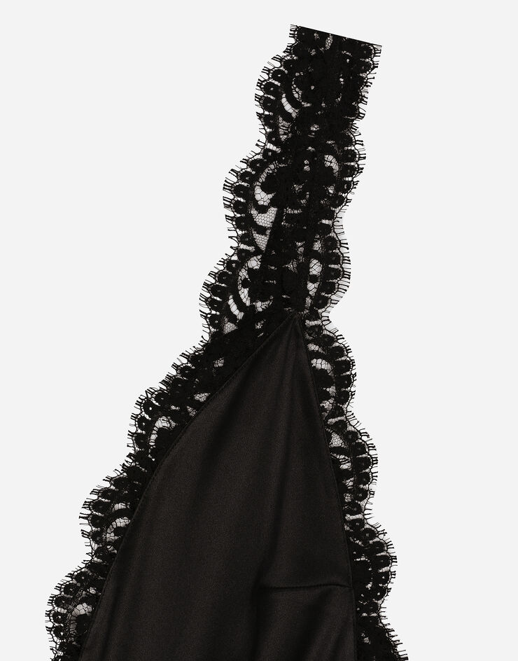 Dolce & Gabbana 蕾丝与真丝高叉连体衣 黑 O9C61TONQ41