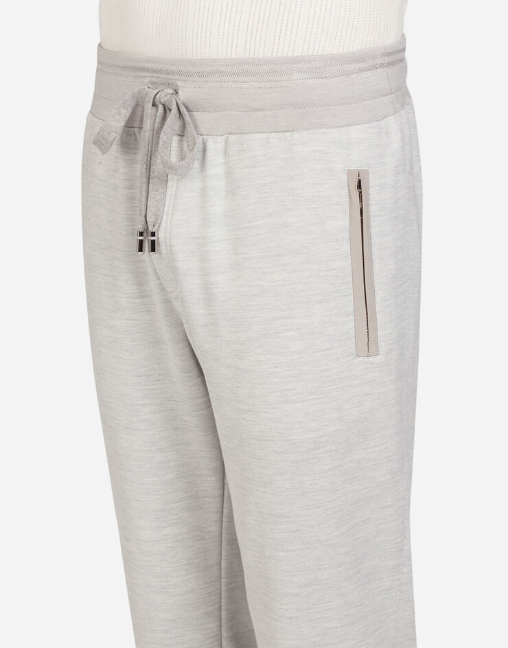 Dolce & Gabbana Cotton and silk jogging pants with embroidery 그레이 GW3GAZHU7EP