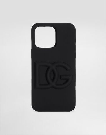 Dolce & Gabbana Rubber iPhone 14 Pro Max Cover with DG logo Black BI3266AG816