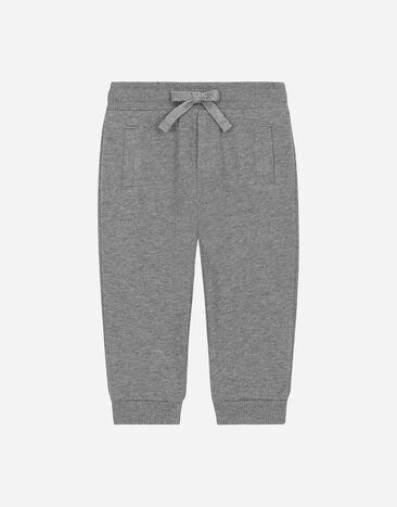 Dolce&Gabbana Jersey jogging pants with logo tag Grey L1JPT0G7I2P