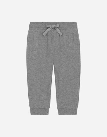 DolceGabbanaSpa Jersey jogging pants with logo tag Grey L1JPIEG7KR2