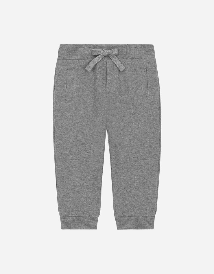 Dolce&Gabbana Pantalon de jogging en jersey avec plaquette à logo Gris L1JPT0G7I2P