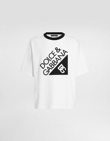 Dolce & Gabbana Cotton T-shirt with logo Multicolor G8RV9TG7O8F