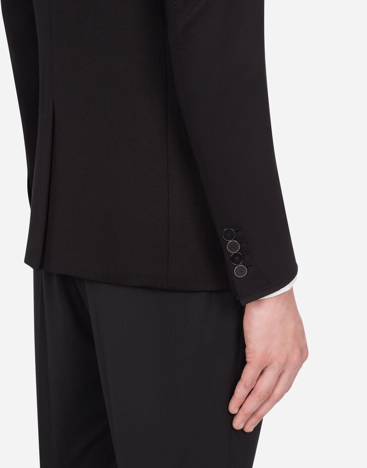 Dolce & Gabbana Veste en jersey avec écusson Noir G2MR5ZFUGI2