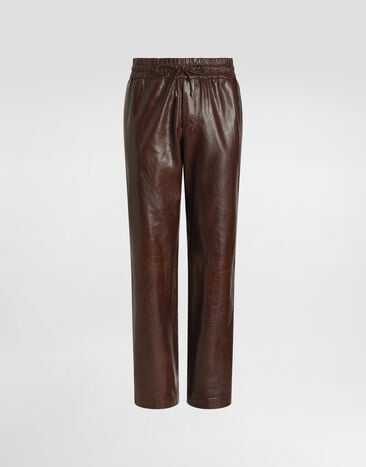 Dolce & Gabbana Goatskin jogging trousers Dolce & Gabbana Goatskin jogging trousers Brown GP1L8LHULY2