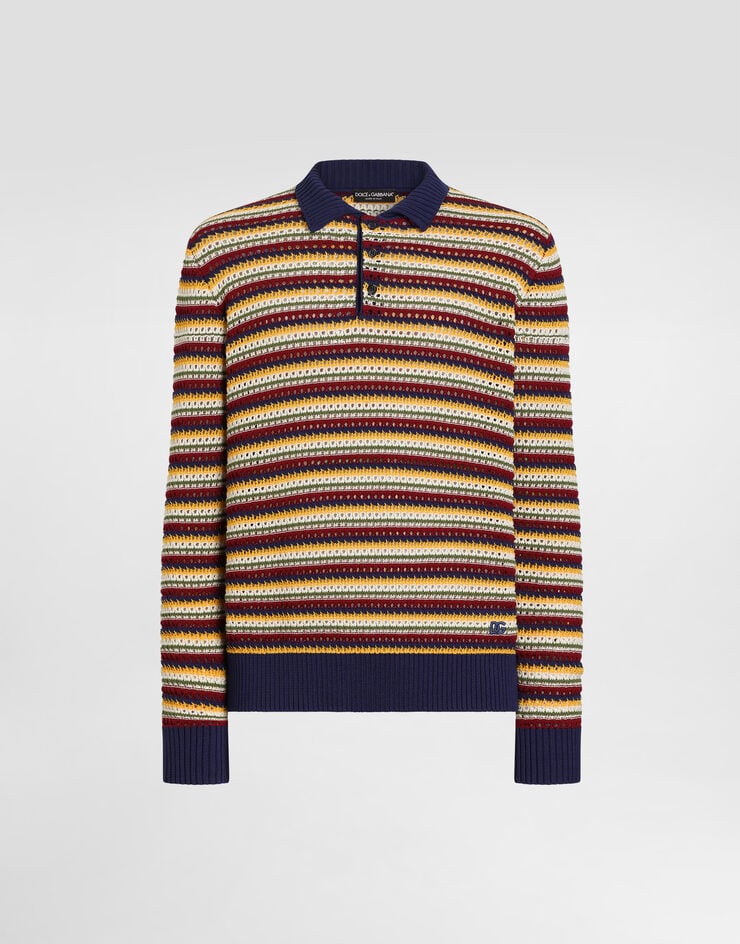 Dolce & Gabbana قميص بولو من قطن بخطوط Multicolor GXZ25ZJBCKO