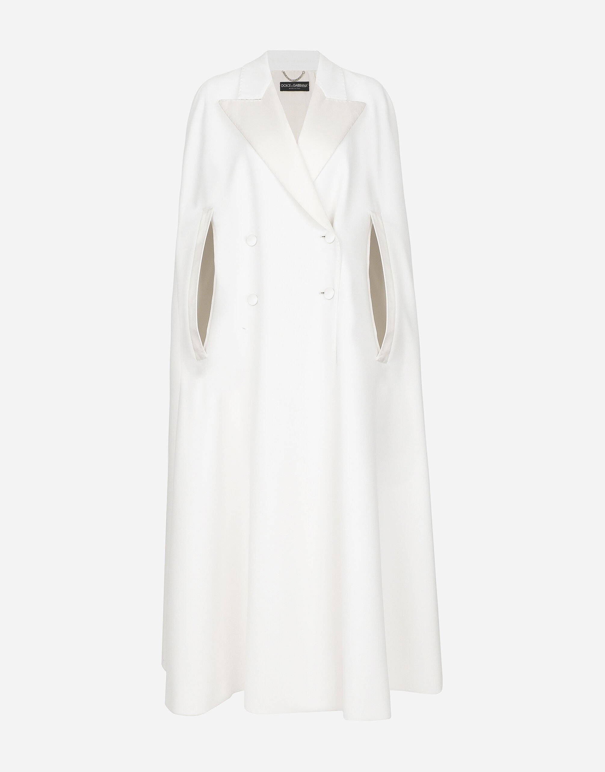 Dolce & Gabbana Double-breasted wool cape White F0C3RTHJMOK