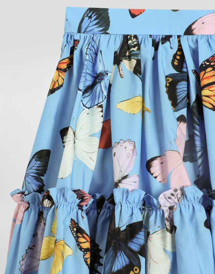 Dolce & Gabbana Jupe en popeline à imprimé papillons Imprimé L54I58HS5SU