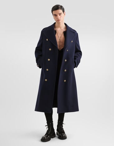 Dolce & Gabbana معطف مزدوج الصدر من صوف Dolce & Gabbana معطف مزدوج الصدر من صوف Blue G058MTHU2DA
