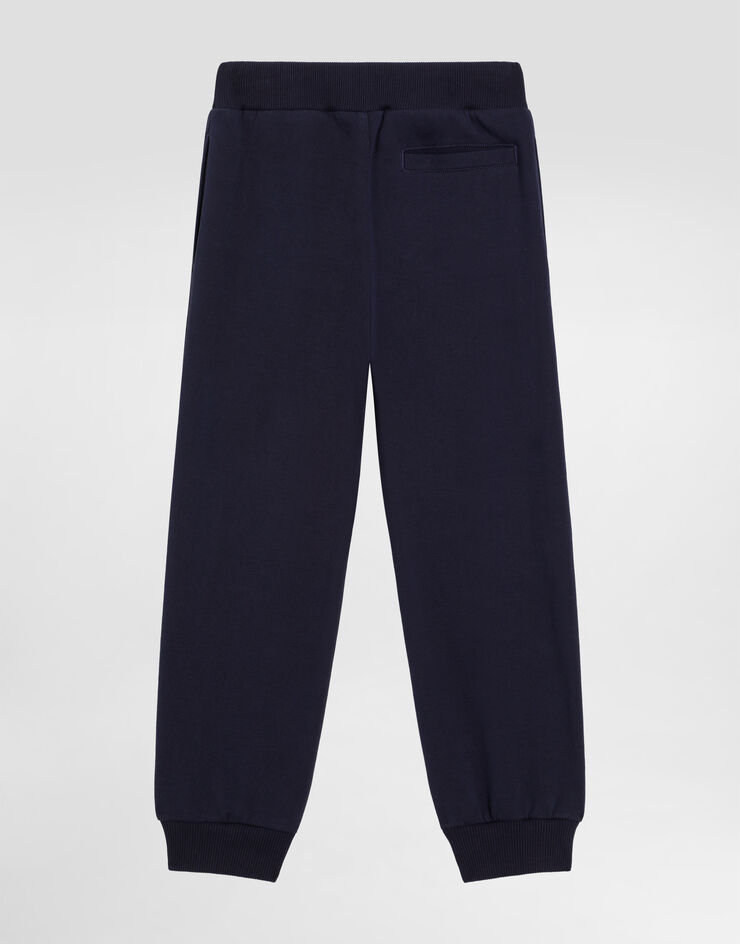 Dolce & Gabbana Jersey trousers with Dolce&Gabbana patch Blue L4JPKTG7PCU