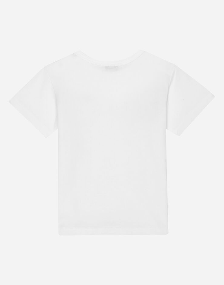 DolceGabbanaSpa T-Shirt aus Jersey Logoplakette Weiss L1JT7TG7I2O