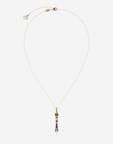 Dolce & Gabbana Anhänger Rainbow mit mehrfarbigen edelsteinen GOLD WAMR2GWMIXS
