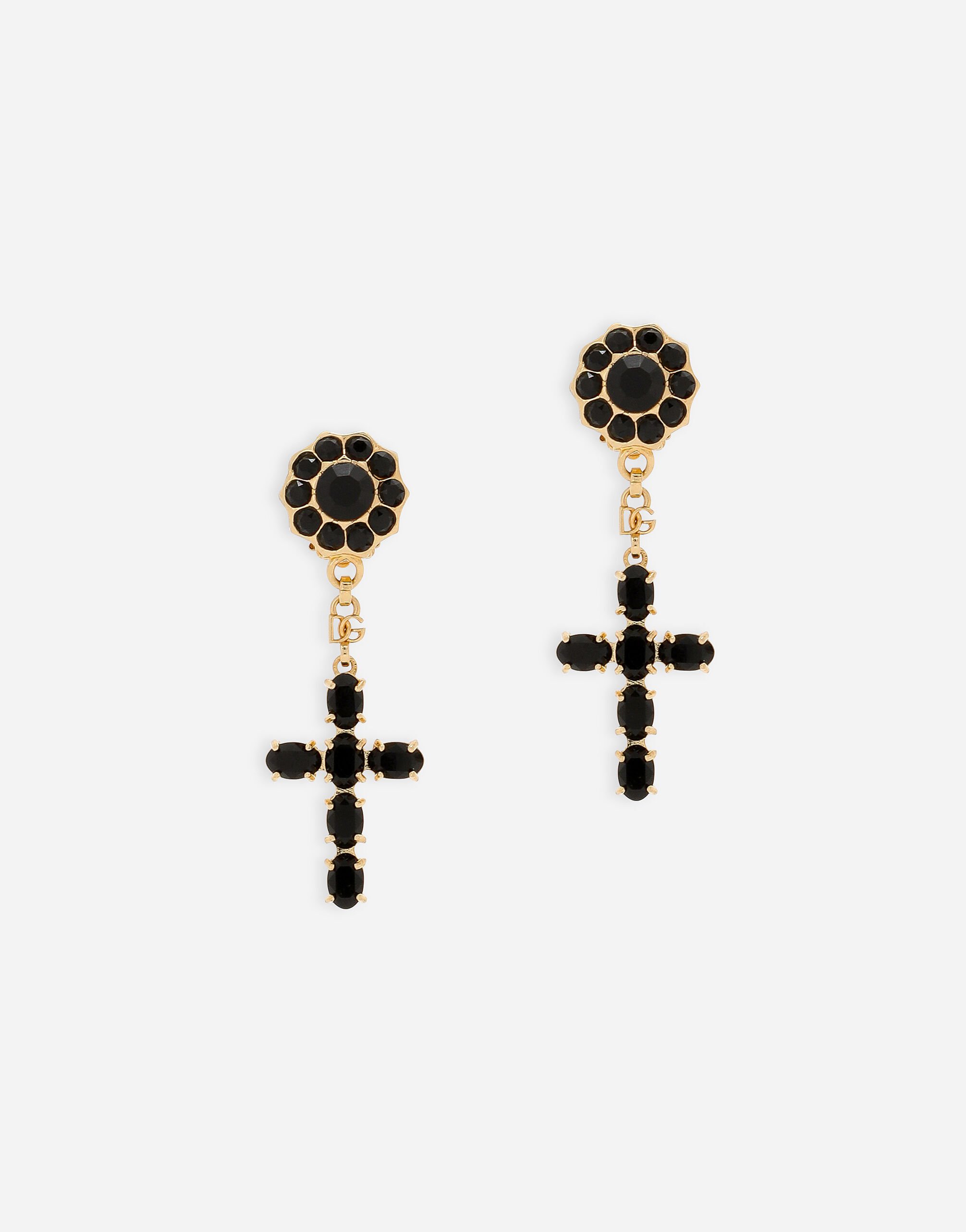 Dolce & Gabbana Длинные серьги с подвеской-крестом золотой WBQ4S3W1111