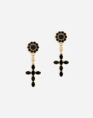 Dolce & Gabbana Drop earrings with crosses Black WEQ4S3W1111