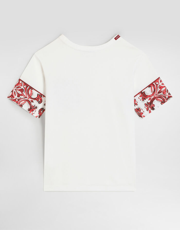 Dolce & Gabbana Majolica-print jersey t-shirt White L4JTKHG7P5D