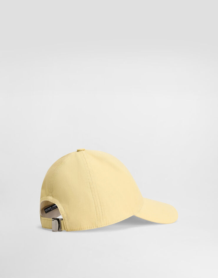 Dolce & Gabbana Casquette de base-ball en gabardine de coton Yellow GH590ZFUFNV