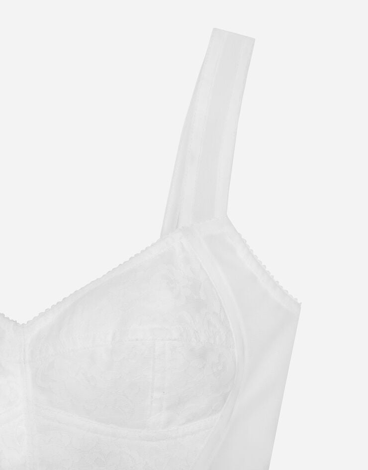 Dolce & Gabbana Shaper corset bustier in lace and jacquard White F7T19TG9798